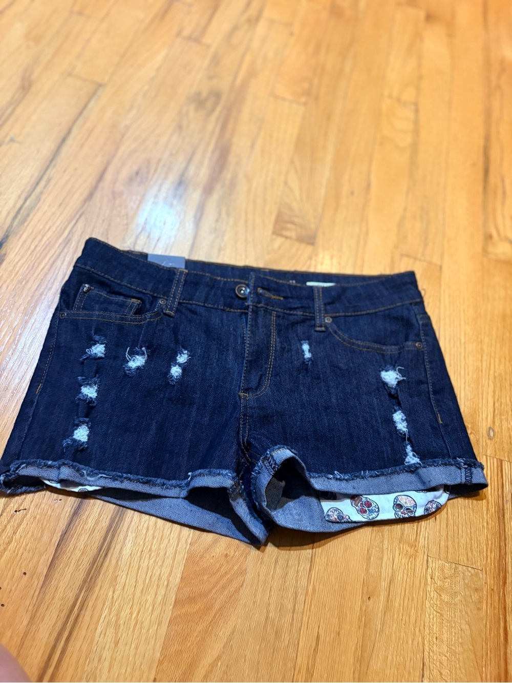 Lovesick The Short Size 11 Dark Wash Distressed Denim Cutoff Shorts NWT